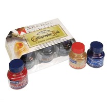 Winsor &amp; Newton Calligraphy INK SET of 6 Colours For Artists Fountain Dip Pens - £22.13 GBP+