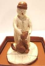 Flurryville Feelings BEST FRIENDS Christmas Snowman Dog Puppy Carved Resin 5&quot; - £19.89 GBP