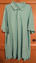 Foundry 3 Button Polo Shirt Adult 3XLT XXXL Tall Teal Pocket Casual Golf... - £12.09 GBP