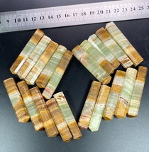 20pcs lot Banded brown, yellow and green onyx faceted points crystals he... - $39.60