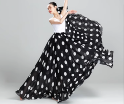 Polka Dot Print Chiffon Skirt Summer Chiffon Skirt Custom Plus Size Beach Skirt image 12