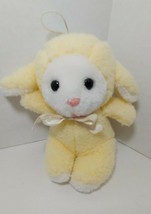 Vintage EDEN yellow lamb plush baby sheep squeaker sounds hanging loop toy - $19.74