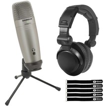 Samson C01U Studio Podcast Recording USB Condenser Microphone Mic Kit w Stand - £92.71 GBP