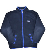 Vintage Fila Fleece Jacket Mens M Navy Full Zip Warm Up Sweatshirt Sport... - £25.66 GBP