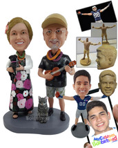 Personalized Bobblehead Couple With The Guy Holding A Guitar And Woman Holding A - £131.99 GBP
