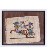 Gorgeous Painting on Papyrus of Rameses II in Battle of Kadesh Framed - £183.48 GBP