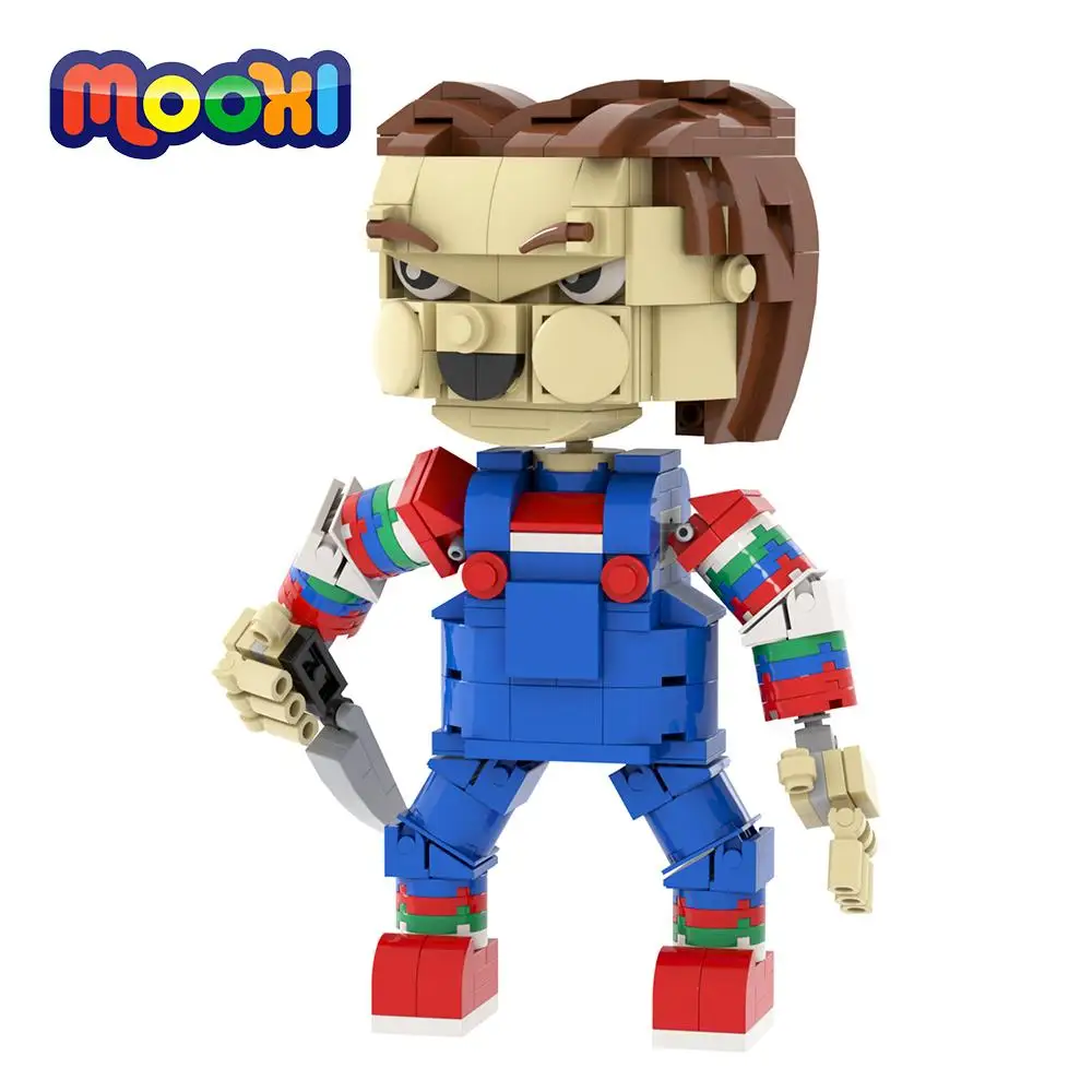 MOOXI Seed Of Chucky 300Pcs MOC Brick Chucky Horror Doll Action Figure DIY - £22.00 GBP