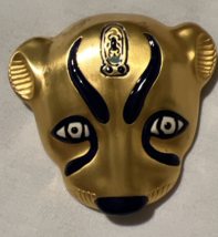 MMA Egyptian Revival Lioness Sekhmet Warrior Goddess Gold Blue Pendant Brooch - £98.92 GBP