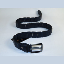 Men Genuine Leather Belt PIERO ROSSI Turkey Crocodile print Hand Stitch #69 navy image 6