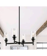 Seilisy 4 Light Chandelier Modern Farmhouse Black New In Box - $42.08