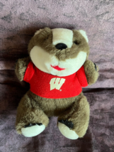 Market Identify Brown &amp; Cream Plush Chubby University of Wisconsin Madison BADGE - £8.48 GBP