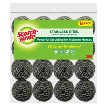 Scotch-Brite 2X Larger Stainless Steel Scrubbers Club Pack (16 Pk.) - £17.07 GBP