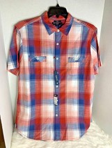 Cremieux Classics Mens Sz XL Red White Blue Plaid Shirt Button Up Ret $59 - £13.24 GBP
