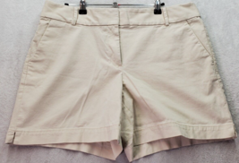 LOFT Chino Short Womens Size 12 Cream Stretch Cotton Casual Slash Pockets Slit - £14.74 GBP