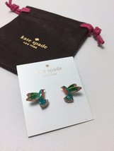 Kate Spade 12k Gold Plated Scenic Route Hummingbird Stud Earrings W/ KS ... - $28.99