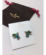 Kate Spade 12k Gold Plated Scenic Route Hummingbird Stud Earrings W/ KS ... - $28.99