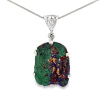 Starborn Azurite Malachite Stone Pendant Necklace (22&quot;) Blue - $198.55