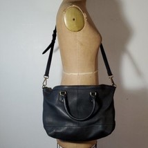 Madewell Berliner Satchel Bag Removable Shoulder Strap Black Sturdy Leather - £76.77 GBP