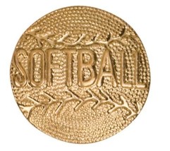 Gold Finish Metal Softball Pin TIE TACK Sport School Varsity Insignia Ch... - £9.35 GBP+