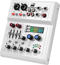 Kmise 4 Channel Audio Mixer Dj Mixer W/ 99 Sound Effects, Karaoke Mi7404 - $64.98