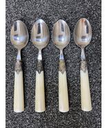 Gibson China Roseland 4 Pc. Tablespoons Soup Spoons Pearlescent Lucite F... - $309.17 MXN