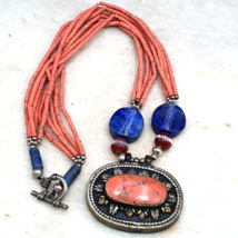 Collana gioielli vintage tribale afgano minuscole perle semi colore ross... - €23,47 EUR