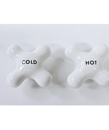 Signature Hardware 397510 Small Porcelain Cross Handles, Pair of 2 -Brsh... - $47.52 CAD