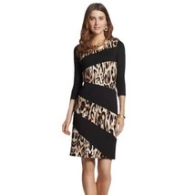 CHICO’S Colorblock Leopard Ponte Jordan Short Casual Dress (Size 0/XS) - £31.41 GBP