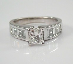 1.50 Ct Princess Cut Moissanite 925 Sterling Silver Solitaire Wedding Ring - £103.54 GBP