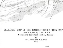 USGS Geologic Map: Carter Creek Iron Deposits, Montana - £10.11 GBP