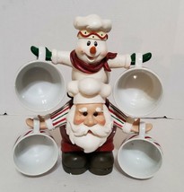 Christmas Santa Snowman Coffee Cup Tea Mug Holder 5pc Set Ginger and Spice - $55.74