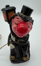 Vintage Drunk Clown Hobo Lamp Post Light Up Big Red Nose Bar Man Cave 8&quot;... - $14.69