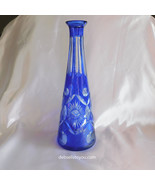 Blue Cut to Clear Cone Shaped Decanter # 22691 - £77.64 GBP