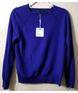 NWT St. John Blue Cashmere Pullover Crew Neck Sweater Sz. P - $237.59