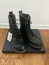 NIB 100% AUTH Ralph Lauren Kingweston Mens Black Vachetta Combat Boots Sz 7 - £461.31 GBP