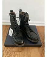 NIB 100% AUTH Ralph Lauren Kingweston Mens Black Vachetta Combat Boots Sz 7 - £457.91 GBP