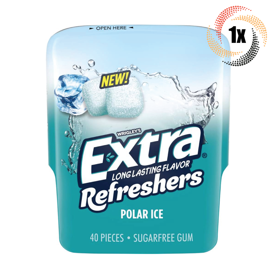 1x Bottle Wrigley&#39;s Extra Refreshers Polar Ice Gum | 40 Per Bottle | Sug... - $10.40