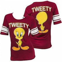 Looney Tunes Tweety Bird Front and Back Print Women&#39;s T-Shirt Red - £27.52 GBP