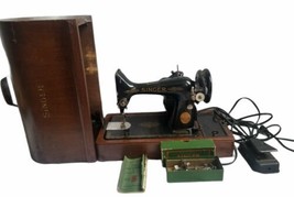 Singer Sewing Machine Model 99  Bentwood Case Pedal EF215193 works/needs repair  - £154.31 GBP