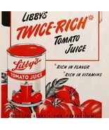 1953 Libby&#39;s Twice Rich Concentrated Tomato Juice Advertisement Drinks D... - €17,23 EUR