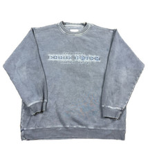 Vtg 90s Eddie Bauer Outdoor Spell Out Text Logo Crewneck S Faded Blue Distressed - $29.69