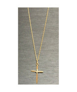 YELLOW GOLD &amp; DIAMOND CROSS PENDANT ON CHAIN SKY - €259,06 EUR