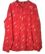 JOGAL Men&#39;s 3XL Christmas Tree Reindeer Party Long Sleeve Button Down Shirt - $21.51