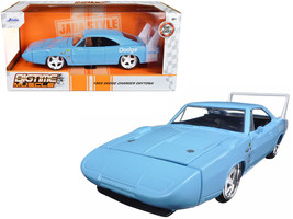 1969 Dodge Charger Daytona Light Blue w White Bigtime Muscle Series 1/24 Diecast - £29.84 GBP