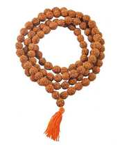 Rudrakaksha natural beads japa mala 108 beads wood chain wood  - £7.99 GBP