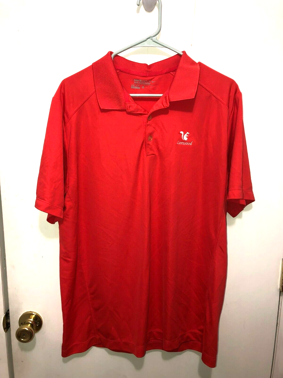 Nike Gold Tour Performance Dri Fit Polo Shirt Men&#39;s SZ XL Orange Short S... - $7.91