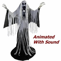 Halloween Animated Towering 76&quot; Skeleton Ghost Wailing Soul Haunted Large Prop - £233.31 GBP