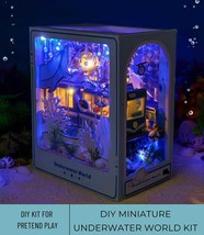 DIY Miniature Underwater Bookshelf, Miniature Ocean Wonderland Set, Trai... - £46.29 GBP