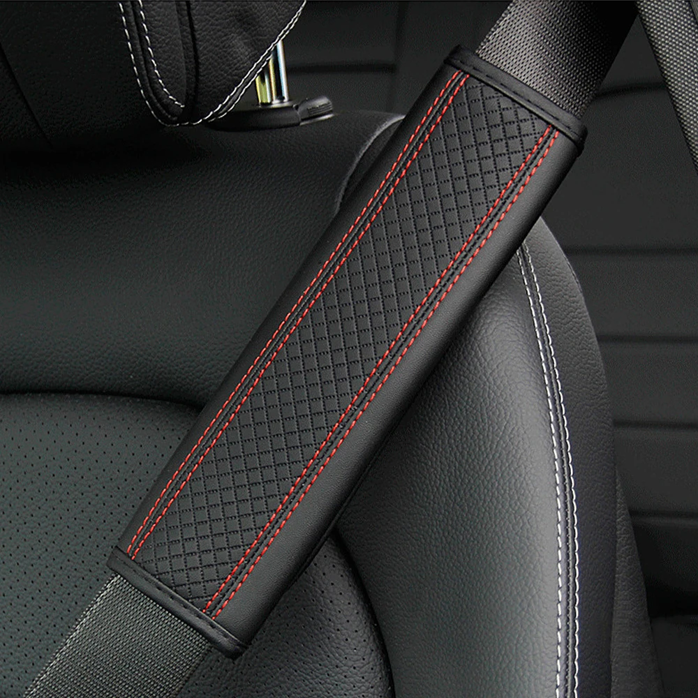 2PCS Car Seat Belt Pads PU Leather Safety Belt Shoulder Cover Breathable - £18.70 GBP