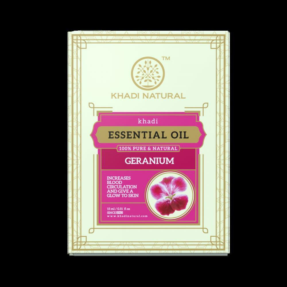 Low Cost Khadi Natural Herbal Geranium Essential Oil 15 ml Ayurvedic Skin Face - $22.05